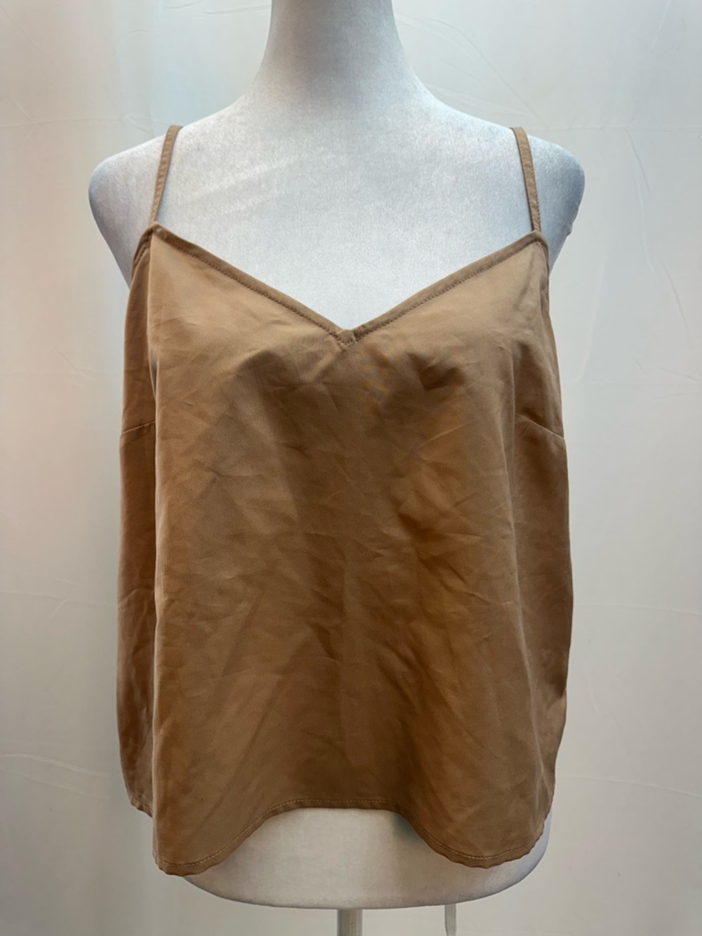 Tracy Reese Brown V-Neck Spaghetti Strap Camisole L